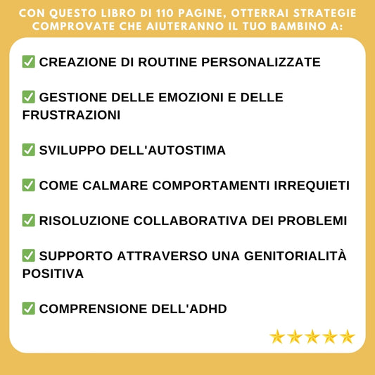 La guida bestseller per genitori rivela un approccio RIVOLUZIONARIO che aiuta i bambini con ADHD a essere più calmi e concentrati + 6 BONUS